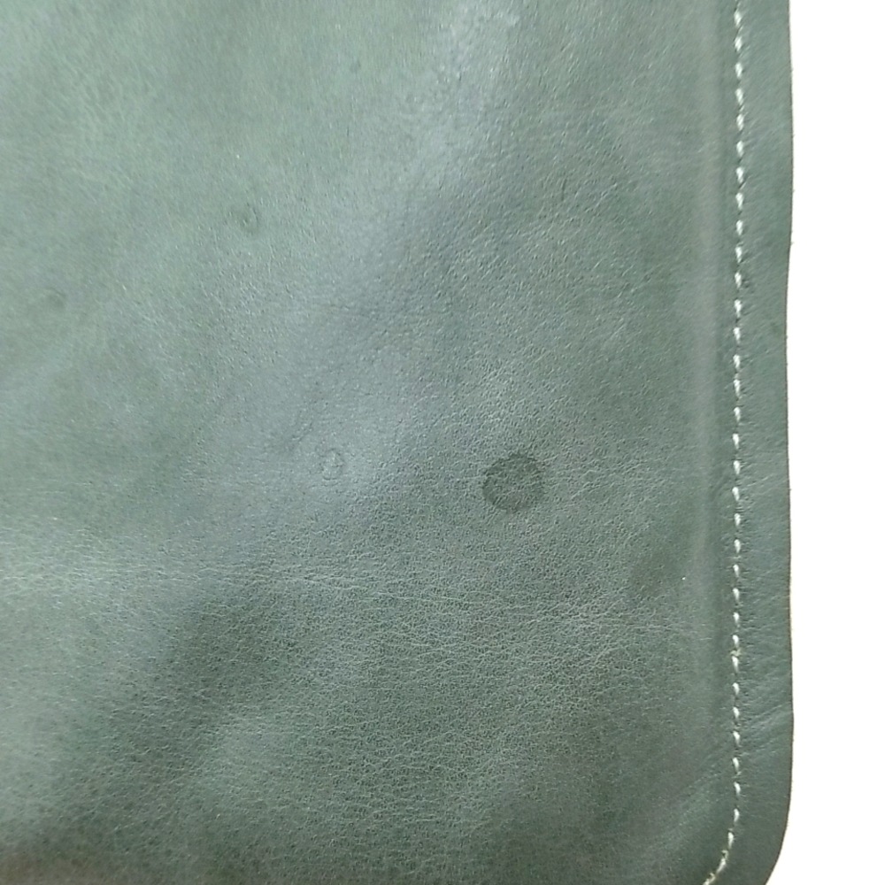 Leather Green Fringed Hippie Boho Peasant Crossbody Purse NWOT - Picture 8 of 9
